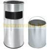 Outdoor trash can 12 liter bin with ashtray steel ashtray chromed