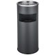 Outdoor trash can 12 liter bin with ashtray steel ashtray in gray color