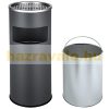 Outdoor trash can 12 liter bin with ashtray steel ashtray in gray color