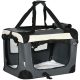 Hand and car carrier bag for small animals 50x33x35 cm grey-black collapsible transport box