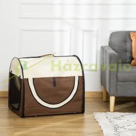   Kézi és autós hordozótáska kisállatok számára 70x51x59 cm barna szállítótáska