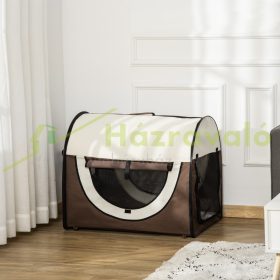   Kézi és autós hordozótáska kisállatok számára 81x56x66 cm barna szállítótáska