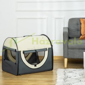   Kézi és autós hordozótáska kisállatok számára 81x56x66 cm szürke szállítótáska