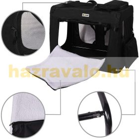   Kézi és autós hordozótáska kisállatok számára L méret fekete