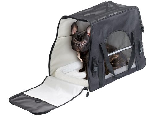 Hand and car carrier bag for pets, up to 8 kg 55x43x35 cm black