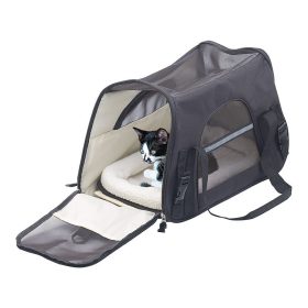   Kézi és autós hordozótáska kisállatok számára, 8 kg-ig, M méret, fekete