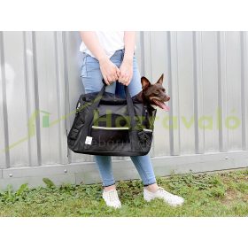   Kézi és autós hordozótáska kisállatok számára, 8 kg-ig, M méret, fekete