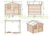 Hétvégi ház 3x2,5 méter kezeletlen natúr fa 7,5 m² alapterületű könnyűszerkezetes készház