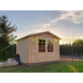   Hétvégi ház 3x3 méter kezeletlen natúr fa könnyűszerkezetes készház