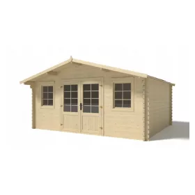   Hétvégi ház 4,8x4 méter kezeletlen natúr fa könnyűszerkezetes készház