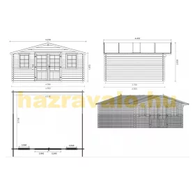   Hétvégi ház 4,8x4 méter kezeletlen natúr fa könnyűszerkezetes készház
