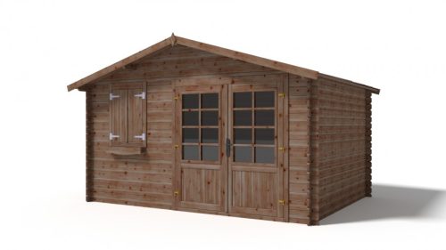 Weekend house 4x3 meters impregnated 12 m² brown wooden light structure prefabricated house
