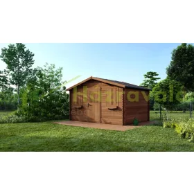   Hétvégi ház 4x3 méter impregnált 12 m² barna fa könnyűszerkezetes készház