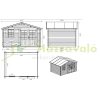 Weekend house 4x3 meters impregnated 12 m² brown wooden light structure prefabricated house