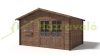 Weekend garden house with veranda and canopy 4x3 m, 20 m² terrace impregnated brown wood lightweight ready-made house