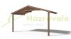 Weekend garden house with veranda and canopy 4x3 m, 20 m² terrace impregnated brown wood lightweight ready-made house