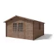 Hétvégi ház 3,9x3,9 méter impregnált barna fa könnyűszerkezetes készház
