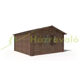   Hétvégi ház 3,9x3,9 méter impregnált barna fa könnyűszerkezetes készház