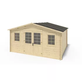   Hétvégi ház 5x4 méter kezeletlen natúr fa 20 m² alapterületű könnyűszerkezetes készház