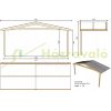 Hétvégi kerti ház verandával és előtetővel 5x4 m, 30 m² terasszal impregnált barna fa könnyűszerkezetes készház