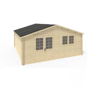   Hétvégi ház 6x5 méter kezeletlen natúr fa könnyűszerkezetes készház