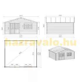   Hétvégi ház 6x5 méter kezeletlen natúr fa könnyűszerkezetes készház