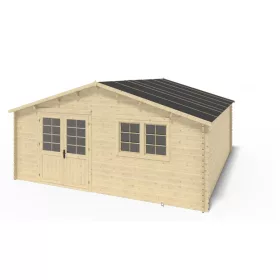   Hétvégi ház 6x6 méter kezeletlen natúr fa könnyűszerkezetes készház