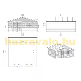   Hétvégi ház 6x6 méter kezeletlen natúr fa könnyűszerkezetes készház
