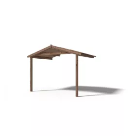   Előtető hétvégi házhoz veranda tetőszerkezet 300x200 cm impregnált barna fa terasz tető