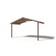 Canopy for a weekend house, porch roof structure 400x200 cm, impregnated brown wooden terrace roof