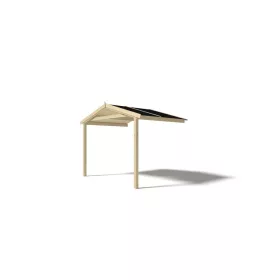   Előtető hétvégi házhoz veranda tetőszerkezet 300x200 cm kezeletlen natúr fa terasz tető