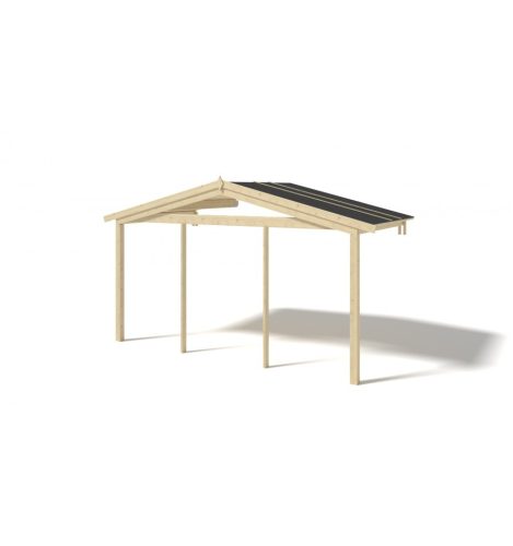 Canopy for a weekend house porch roof structure 400x200 cm untreated natural wood terrace roof