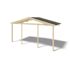   Előtető hétvégi házhoz veranda tetőszerkezet 500x200 cm kezeletlen natúr fa terasz tető