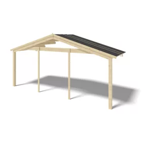 Előtető hétvégi házhoz veranda tetőszerkezet 600x200 cm kezeletlen natúr fa