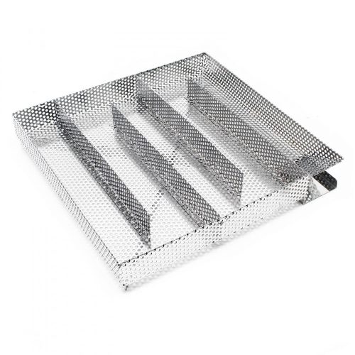 Hideg füstgenerátor BBQ füstölő rozsdamentes tálca  27 x 26,5 x 4,5 cm