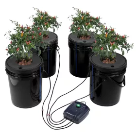   Hidrokultúrás növénytermesztő rendszer 4x20L mélyvizes kultúra 300x300x380 mm