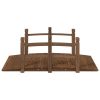 Wooden garden bridge 152.5x67x48 cm footbridge brown wooden bridge with railing 