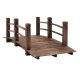 Wooden garden bridge 152.5x67x48 cm footbridge brown wooden bridge with railing 