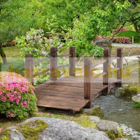   Kerti híd fából 152,5x67x48 cm gyaloghíd barna fa híd korláttal 