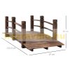 Wooden garden bridge 152.5x67x48 cm footbridge brown wooden bridge with railing 