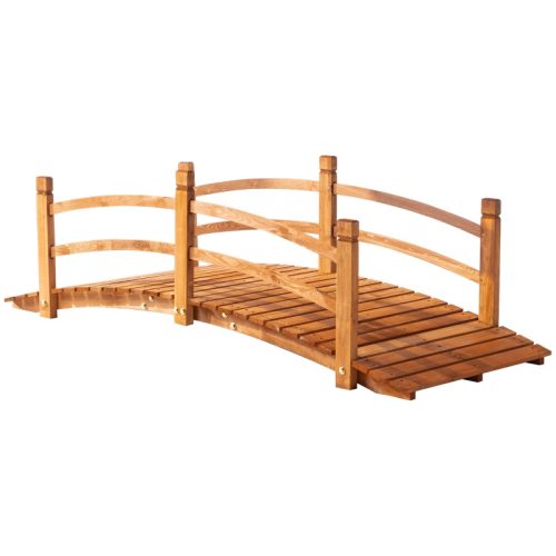 Garden bridge wooden footbridge rustic natural natural effect 185x72x58 cm