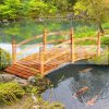 Garden bridge wooden footbridge rustic natural natural effect 185x72x58 cm