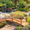 Garden bridge wooden footbridge rustic natural natural effect 185x72x58 cm