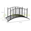 Vintage style metal garden bridge 119x67x70 cm lake and garden decoration black