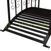 Vintage style metal garden bridge 119x67x70 cm lake and garden decoration black