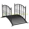 Vintage style metal garden bridge 119x67x70 cm lake and garden decoration black