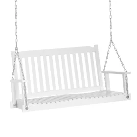   Veranda hintaágy kétszemélyes függő hintaszék 117x69x60 cm fa hintapad