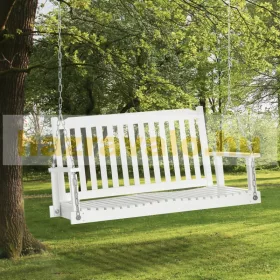   Veranda hintaágy kétszemélyes függő hintaszék 117x69x60 cm fa hintapad