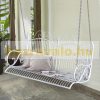 Veranda rocking bed two-person hanging rocking chair 118x58x57 cm white metal rocking bench suspended bench