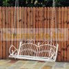 Veranda rocking bed two-person hanging rocking chair 118x58x57 cm white metal rocking bench suspended bench